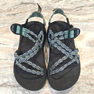 Black, Purple,‎ and Green Chaco Strappy Sandals